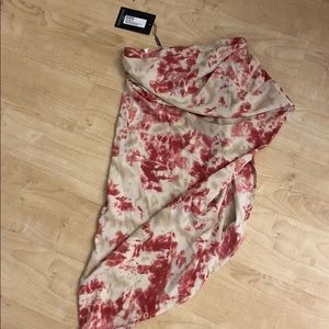 NWT Fuschia Tie Dye Ruched Midi Skirt - PLT